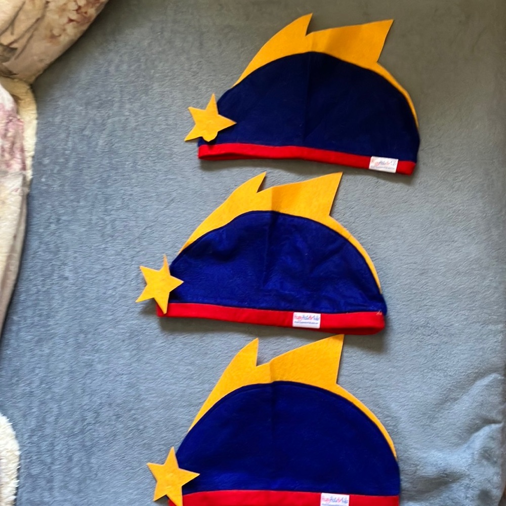 Hero hat You get all 3 -unisex boy or girl fun hats EUC star fun hats